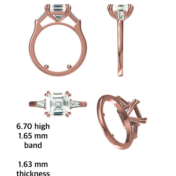 *SOLD* 10k RG 8mm Asscher Cut Moissanite Ring - Picture 12 of 12